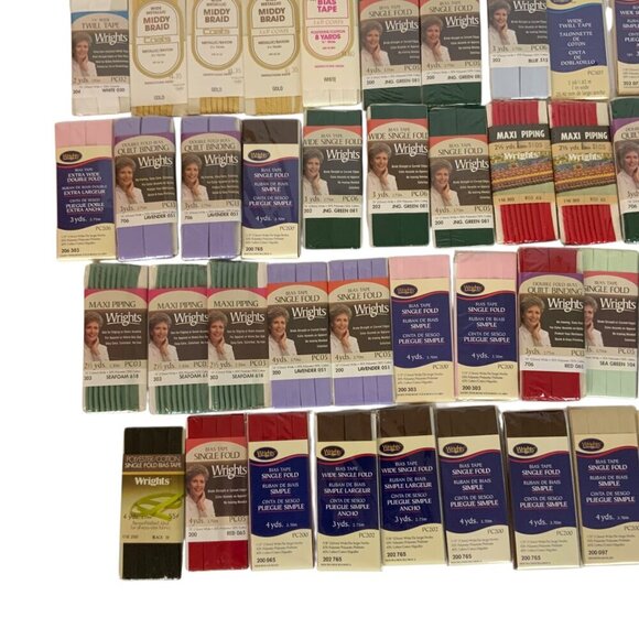 Lot Of 47 Wrights Bias Tapes Quilt Bindings Trims Assorted Colors Sizes New - Picture 7 of 9